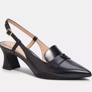 NWT Coach Nikola Leather Slingback Loafer Pumps